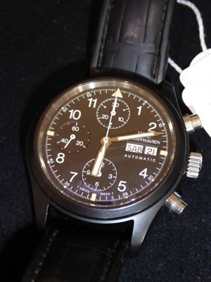 Lot 81 - A Rare 'Pilot's' Limited Edition Ceramic Automatic Day/Date Chronograph Wristwatch, signed...