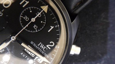 Lot 81 - A Rare 'Pilot's' Limited Edition Ceramic Automatic Day/Date Chronograph Wristwatch, signed...