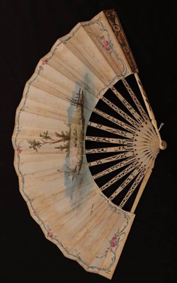 Lot 2021 - La Coeur Enflamée: An ivory Fan, circa 1780, probably French, the monture carved, pierced and...