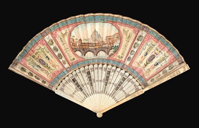 Lot 2032 - The Grand Tour: A Third Quarter 18th Century Ivory Fan, of the Grand Tour Period, the monture...
