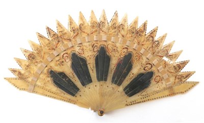 Lot 2038 - A Gothic Style Horn Brisé Fan, early 19th century, with trefoil head. The twenty-one inner...