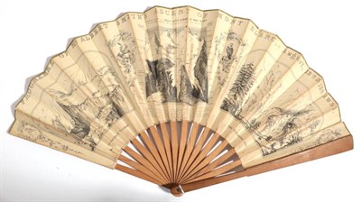 Lot 2050 - Programme of Mr Albert Smith's Ascent of Mont Blanc Aug 12th and 13th 1851: A Paper Fan, mounted on