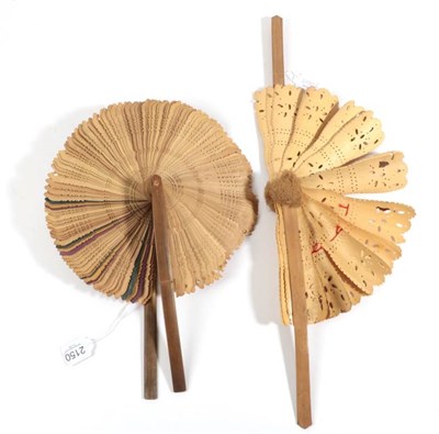 Lot 2150 - A 19th Century or Early 20th Century Double Cockade Fan, possibly from the Pralin islands in...
