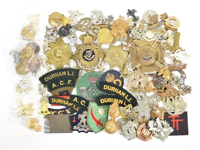 Lot 15 - A Collection of Approximately Seventy British Military Badges, in brass, bronze, white metal,...