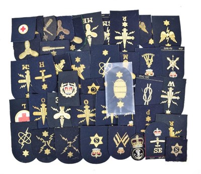 Lot 19 - A Collection of Forty Three Royal Navy Ratings Badges, embroidered in gold bullion thread on...