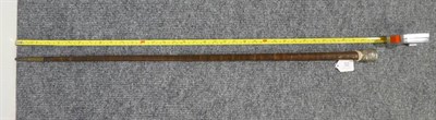 Lot 32 - A Late 19th Century German Officer's Walking Cane, the white metal tapering cylindrical pommel cast