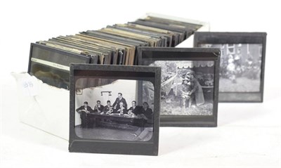 Lot 38 - A Collection of Fifty Nine Magic Lantern Slides, military related themes including Victorian...