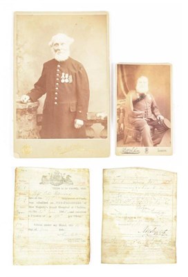 Lot 40 - Sergeant Peter Redmond, 57th Regiment of Foot - a cabinet card half length portrait of him as a...