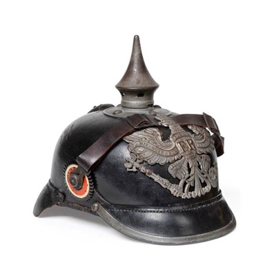 Lot 70 - A First World War Prussian Enlisted Man's Pickelhaube, with leather skull, front and rear...
