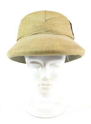 Lot 75 - An Early 20th Century Wolsley Style Pith Helmet, the skull of four panels of khaki cloth, the eight