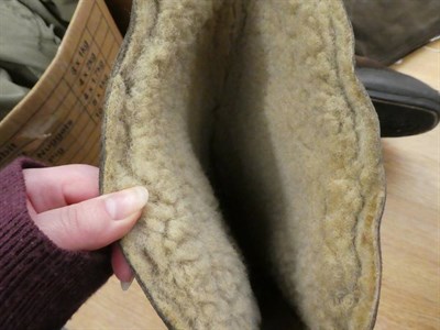 Lot 84 - A Pair of Second World War RAF 1941 Pattern Flying Boots, with rubber treated lower parts and...