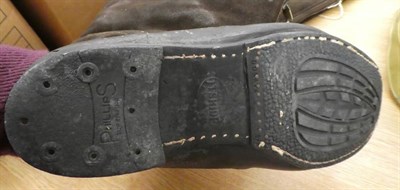 Lot 84 - A Pair of Second World War RAF 1941 Pattern Flying Boots, with rubber treated lower parts and...