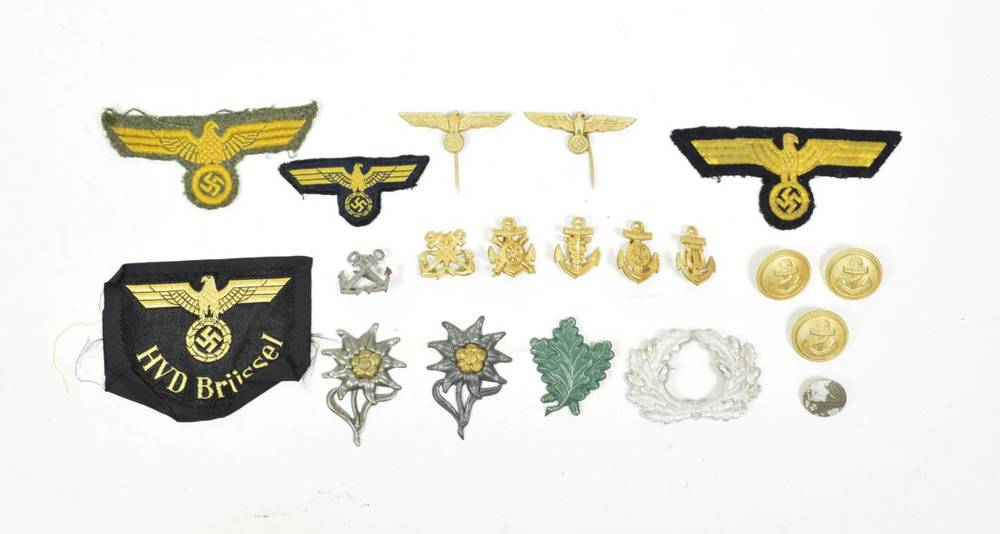 Lot 98 - A Small Quantity of German Third Reich Badges, including a Railway Police Reichsbahn...