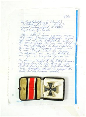 Lot 101 - A German Third Reich Iron Cross, first class, non-magnetic, the reverse with vertical sword...