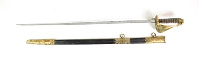 Lot 116 - A Victorian 1827 Pattern Naval Officer's Sword, the 76.5cm single edge fullered steel blade faintly