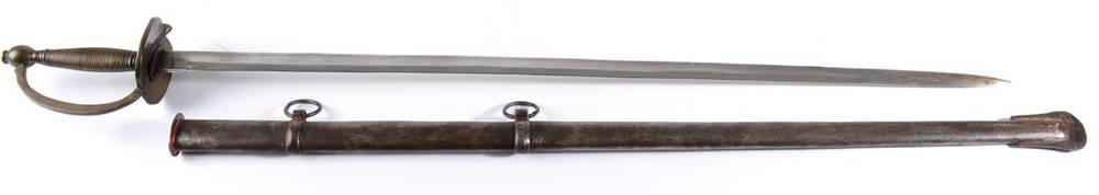 Lot 117 - A US Model 1840 NCO's Infantry Sword, with 82cm single edge fullered steel blade, the brass stirrup