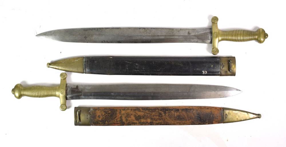 Lot 118 - A French Model 1831 Infantry Sword (Gladius), the 48cm double edge steel blade stamped THIEBAUT...