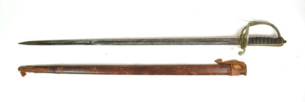 Lot 121 - An 1821 Type Royal Artillery Officer's Sword, the 86cm single edge fullered steel blade etched with