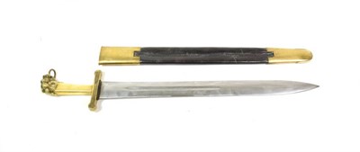 Lot 146 - A Copy of a 19th Century Band Sword, the 48.5cm double edge steel blade with a narrow fuller to...