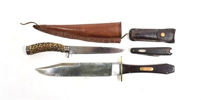 Lot 150 - A 19th Century German Small Hunting Knife, the 13cm draw-back steel blade stamped M.WEISS, with...