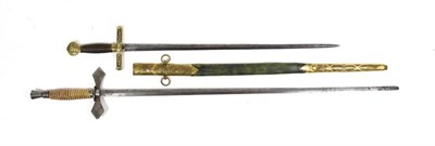 Lot 151 - An Early 19th Century Masonic Sword, the 51cm diamond section steel blade stamped at the...