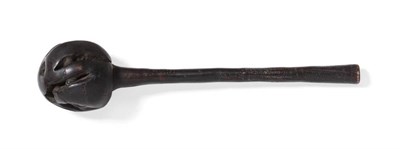 Lot 164 - A Late 18th/Early 19th Century Fijian Ulu (Throwing Club), of dark patinated hard root wood,...