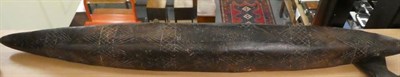 Lot 170 - A Late 19th/Early 20th Century Aborigine Wood Parrying Shield, of rounded elongated elliptical...