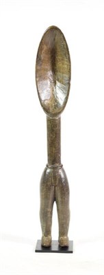 Lot 177 - An Early 20th Century Dan Ceremonial Anthropomorphic Spoon, Ivory Coast,  with elliptical bowl on a