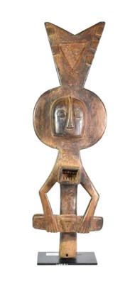 Lot 180 - An Early 19th Century Ijo Carved Wood Dance Totem Headdress, Nigeria, of abstract figural form,...