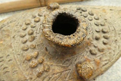 Lot 184 - A Fijian Pottery Water Vessel, of canoe shape, glazed with makadre gum from the Dakua Pine, 24cm; a