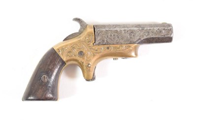 Lot 222 - A Southerner Derringer Rimfire Pistol, the 6cm octagonal steel barrel engraved K.B.Ellis to the...