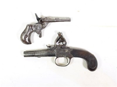 Lot 226 - A Late 18th Century Flintlock Pocket Pistol, the 5cm round turn-off steel barrel with London...