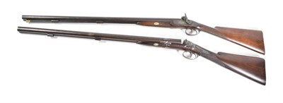 Lot 234 - A 19th Century Side by Side Double Barrel Sporting Gun, the 74cm browned steel barrels engraved...
