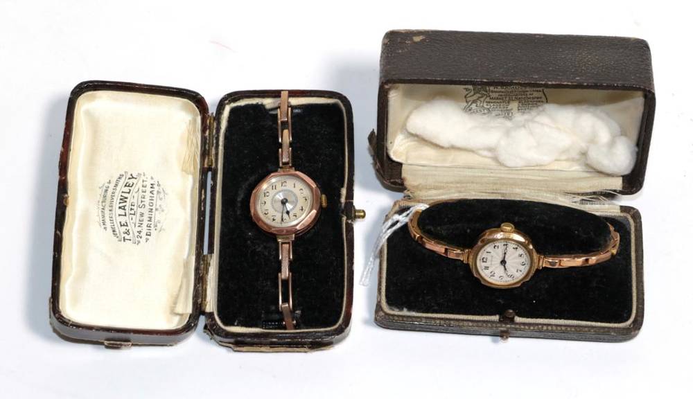 Lot 3 - A 9 carat gold ladies Rolex wristwatch, and another 9 carat ladies wristwatch (2)