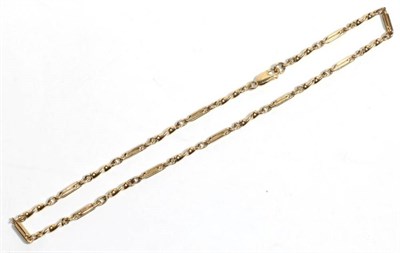 Lot 46 - A 9 carat gold fancy link chain, length 41cm