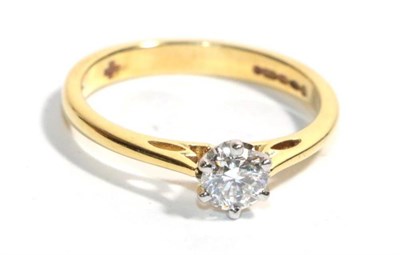 Lot 51 - An 18 carat gold solitaire diamond ring, a round brilliant cut diamond in a claw setting, to...