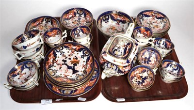 Lot 74 - English porcelain Imari palette tea and coffee ware, mainly early 19th century comprising a...