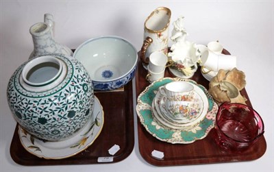 Lot 79 - An Italian tin glazed plate; a modern Delft bowl; Victorian earthenware inhaler; commemorative...