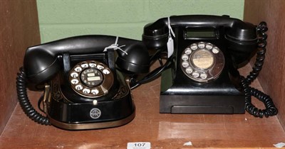 Lot 107 - Telephone GPO 332L black Bakelite; together with Bell RTT56 telephone  (2)
