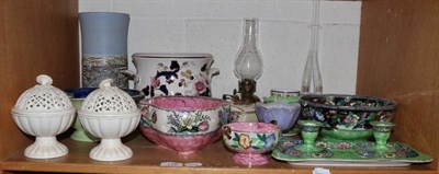 Lot 118 - A shelf of assorted ceramics including Maling wares etc