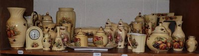 Lot 124 - Aynsley fruit decorated vases, jugs and ornaments