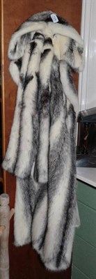 Lot 129 - Grey and blonde mink three quarter length fur coat
