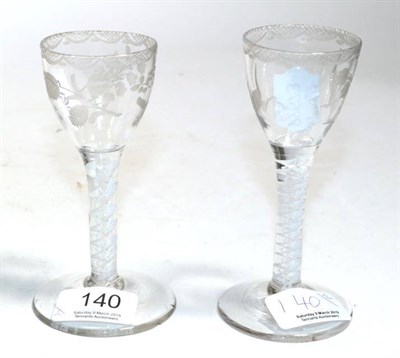Lot 140 - Two 18th century opaque twist wines (a.f.)