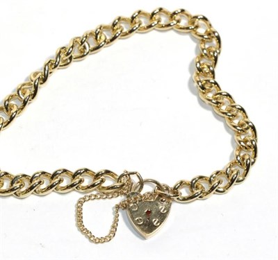 Lot 170 - A 9 carat gold bracelet, with attached lock stamped '375', length 18cm