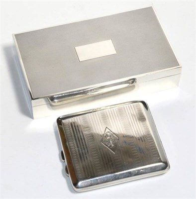 Lot 178 - A rectangular silver cigarette box with engine turned cover; and an earlier silver cigarette...