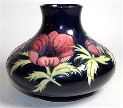 Lot 225 - A Moorcroft pottery Anemone pattern vase, painted and impressed marks, also gold signature for John