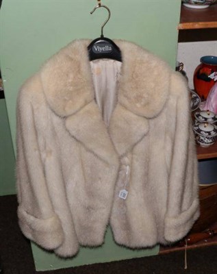 Lot 269 - Blond mink jacket with deep cuffs and back belt, the interior labelled for Rodgers of Bridlington &