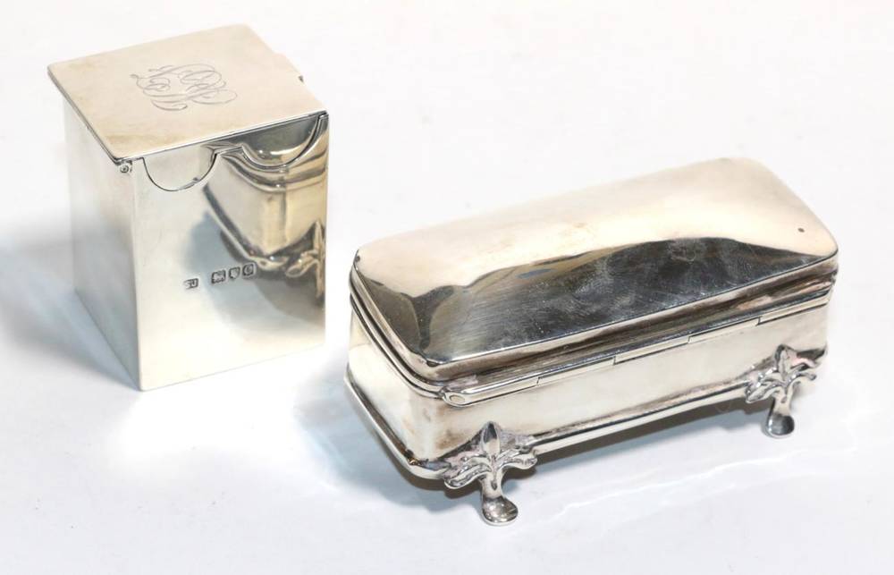 Lot 280 - A late Victorian silver cased bridge set, London, 1898; with an Edwardian silver trinket box,...