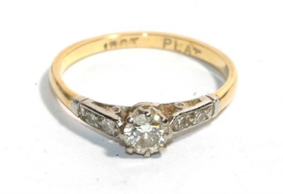 Lot 292 - A diamond solitaire ring, stamped '18CT Plat', estimated diamond weight 0.35 carat...