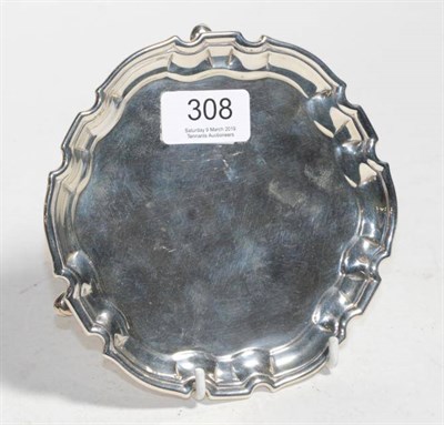 Lot 308 - A George II silver small salver or card tray, mark probably that of John Tuite, London 1733,...